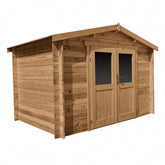 Abri en bois massif 6m² PRIMO 28mm traité teinté marron Gardy Shelter Ma boutique