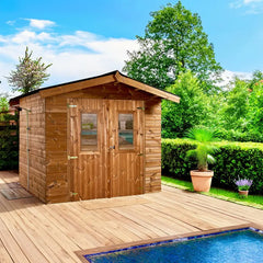 Abri en bois thermo traité Thiers 7,45m² et toiture Onduline HABRITA Ma boutique