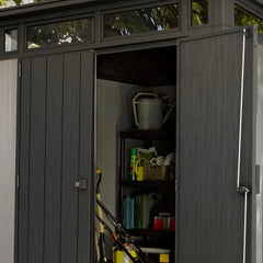 Abri en résine brossée monopente Brossium 4,7m² + plancher Keter Ma boutique