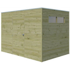 Abri Qube 6,3m² en bois traité autoclave 27mm avec porte simple battante + fenêtre – Gardenas Ma boutique