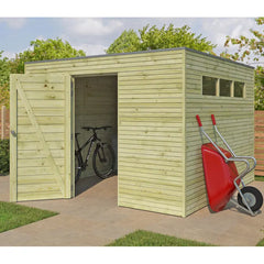 Abri Qube 9m² en bois traité autoclave 27mm avec porte simple battante + fenêtre – Gardenas Ma boutique