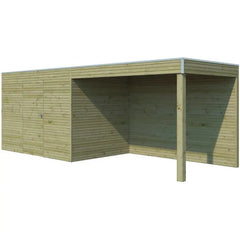 Abri Qube + extension 12m² en bois traité autoclave 27mm – Gardenas Ma boutique