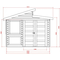 Abri serre en bois massif 28mm - 8,91m² toit gradin SOLID Ma boutique