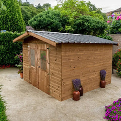 Abri Thermabri 12,31m² en bois thermo traité toiture en acier HABRITA Ma boutique