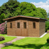 Abri Thermabri 15,14m² en bois thermo traité toiture en acier HABRITA Ma boutique