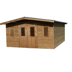 Abri Thermabri 19,69m² en bois thermo traité toiture en acier HABRITA Ma boutique