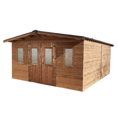 Abri Thermabri 24,30m² en bois thermo traité toiture en acier HABRITA Ma boutique