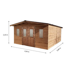 Abri Thermabri 24,30m² en bois thermo traité toiture en acier HABRITA Ma boutique