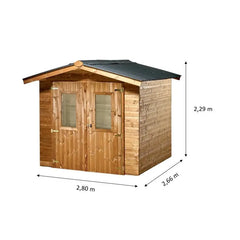 Abri Thermabri 7,45m² en bois thermo traité toiture Onduline HABRITA Ma boutique