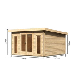 Abri toit plat 13,60m² bois massif 40mm Radeburg 3 – Karibu Ma boutique