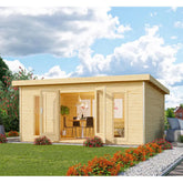 Abri toit plat 18,08m² bois massif 40mm Radeburg 4 – Karibu Ma boutique