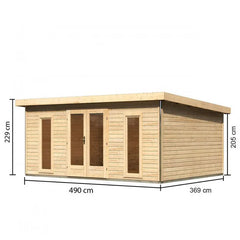 Abri toit plat 18,08m² bois massif 40mm Radeburg 4 – Karibu Ma boutique