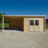 Abri toit plat 9m² PLUS 40mm + terrasse couverte latérale 9m² Gardy Shelter Ma boutique