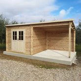 Abri toit plat 9m² PLUS + terrasse couverte latérale 9m² Gardy Shelter Ma boutique