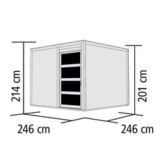 Abri toit plat en bois massif 19mm Qubic 6,05m² - Karibu Ma boutique