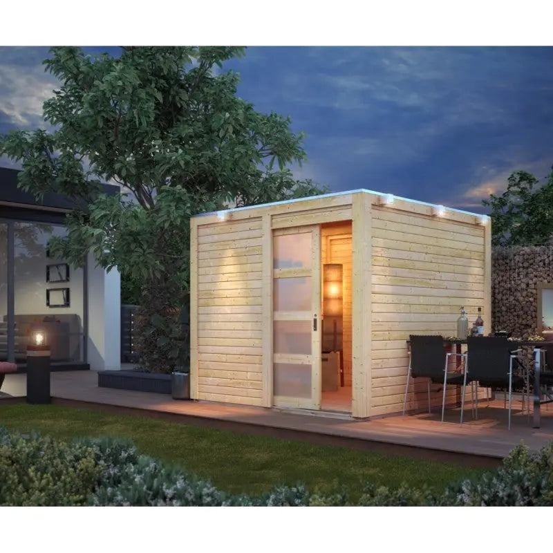 Abri toit plat en bois massif 19mm Qubic 6,05m² - Karibu Ma boutique