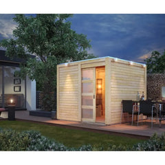 Abri toit plat en bois massif 19mm Qubic 6,05m² - Karibu Ma boutique