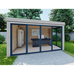 Bureau de jardin en bois massif 11,8m² - madriers 40mm Gardy Shelter Ma boutique