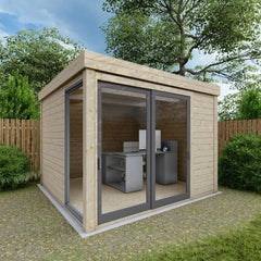 Bureau de jardin en bois massif 8,88m² - madriers 40mm Gardy Shelter Ma boutique