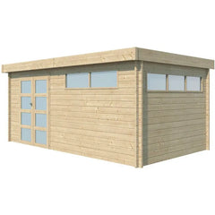 Chalet Moderne 16,74m² en bois massif 44mm avec porte double vitrée+2 fenêtres - Gardenas Ma boutique
