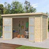 Chalet moderne Nyborg 6,36m² en bois massif 19mm avec porte double vitrée - Gardenas Ma boutique