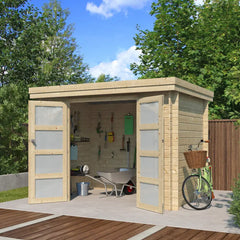 Chalet moderne Oregon 6,86m² en bois massif 28mm avec porte double vitrée - Gardenas Ma boutique