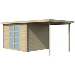 Chalet moderne Umea 8,5m² + extension 200cm en bois massif 19mm avec porte double vitrée - Gardenas Ma boutique