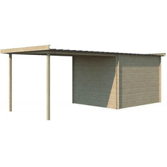 Chalet moderne Umea 8,5m² + extension 300cm en bois massif 19mm avec porte double vitrée - Gardenas Ma boutique