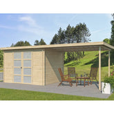 Chalet moderne Umea 8,5m² + extension 300cm en bois massif 19mm avec porte double vitrée - Gardenas Ma boutique