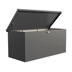 Coffre de jardin en acier galvanisé gris anthracite Nevio 180 - Telluria ESPACE EMERAUDE