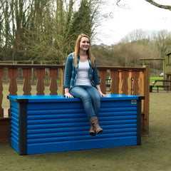 Coffre de rangement en métal bleu 1000L Patio Box 1,46m² TRIMETALS ESPACE EMERAUDE