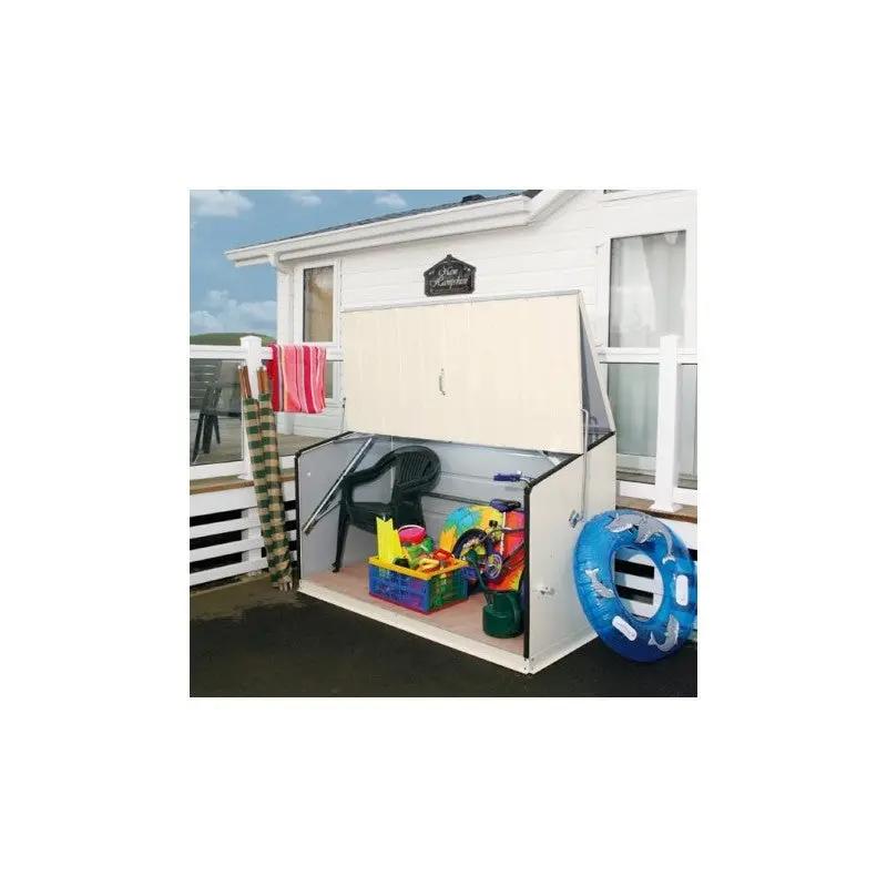 Coffre de rangement en métal Storegard 1500L crème 1,74m² TRIMETALS ESPACE EMERAUDE