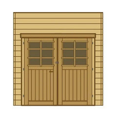 Paroi frontale double porte L.270cm pour carport bois traité - SOLID Ma boutique