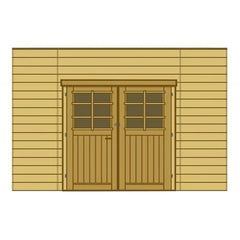 Paroi frontale avec double porte 480x245cm pour carport modulable en bois traité autoclave - SOLID Ma boutique