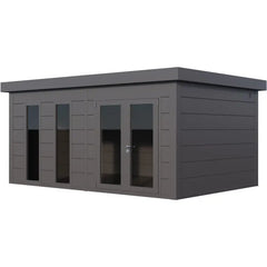 Pavillon de jardin en acier galvanisé gris anthracite 19,3m² Luminato 5436 avec 2 fenêtres - Telluria Ma boutique