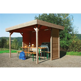 Pavillon de jardin Regensburg 6m² en bois traité autoclave avec panneaux pré-montés - SOLID Ma boutique