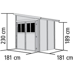 Remise adossée Juist 2 en bois certifié 3,28m² - Karibu Ma boutique