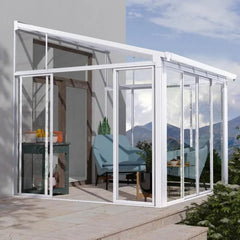 Véranda 300x314cm en aluminium blanc et polycarbonate 8mm Sanremo - Canopia by Palram ESPACE EMERAUDE