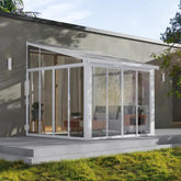 Véranda 300x314cm en aluminium blanc et polycarbonate 8mm Sanremo - Canopia by Palram ESPACE EMERAUDE