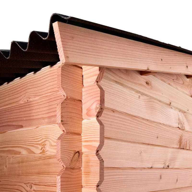 Abri de jardin en Douglas DALIA 5,24m² madriers 20mm + couverture Onduline - HABRITA Ma boutique