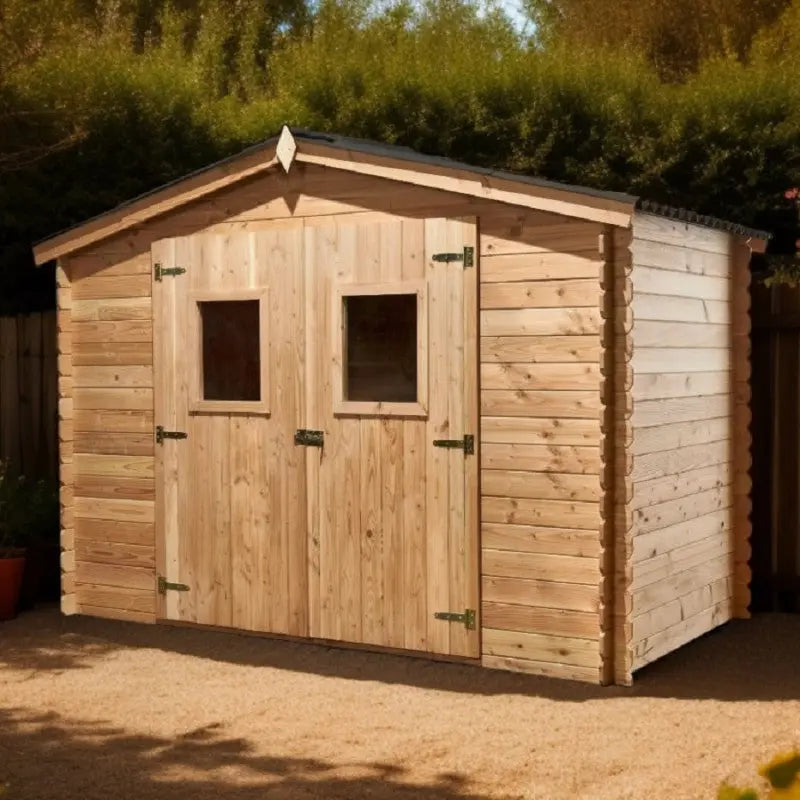 Abri de jardin en Douglas DALIA 5,24m² madriers 20mm + couverture Onduline - HABRITA Ma boutique