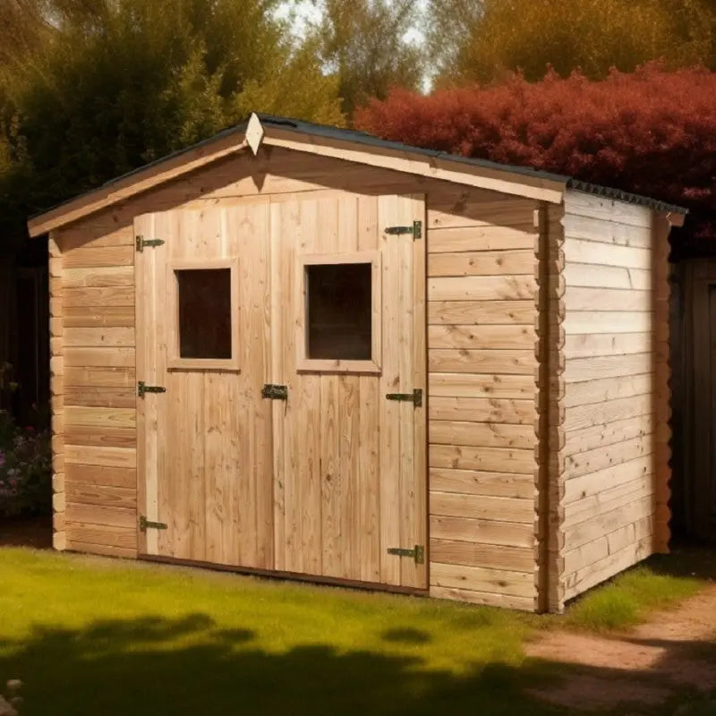 Abri de jardin en Douglas DALIA 5,24m² madriers 20mm + couverture Onduline - HABRITA Ma boutique