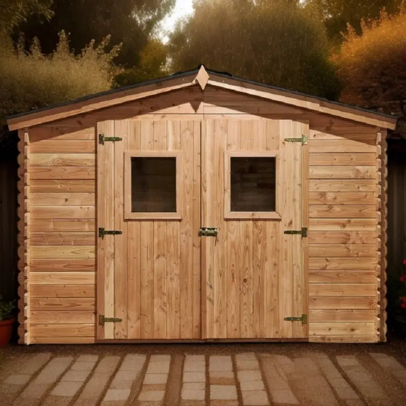 Abri de jardin en Douglas DALIA 5,24m² madriers 20mm + couverture Onduline - HABRITA Ma boutique