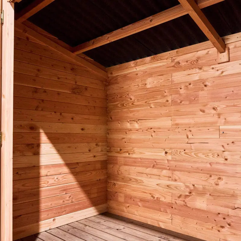 Abri toit monopente en douglas DALMAT 5,2m² madriers 20mm + couverture Onduline - HABRITA Ma boutique