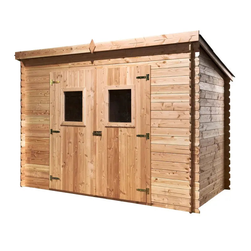 Abri toit monopente en douglas DALMAT 5,2m² madriers 20mm + couverture Onduline - HABRITA Ma boutique