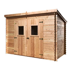 Abri toit monopente en douglas DALMAT 5,2m² madriers 20mm + couverture Onduline - HABRITA Ma boutique