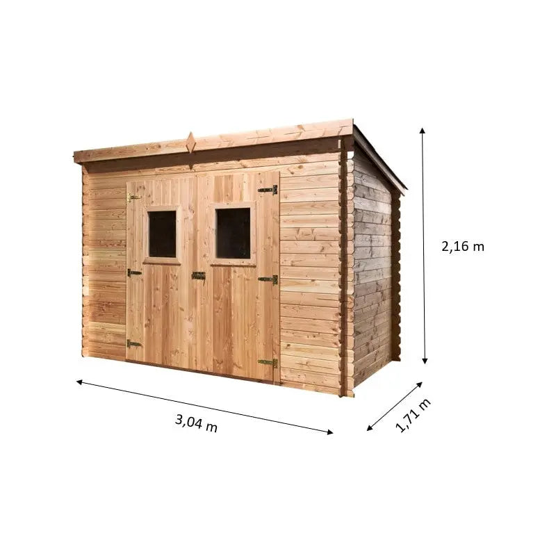 Abri toit monopente en douglas DALMAT 5,2m² madriers 20mm + couverture Onduline - HABRITA Ma boutique