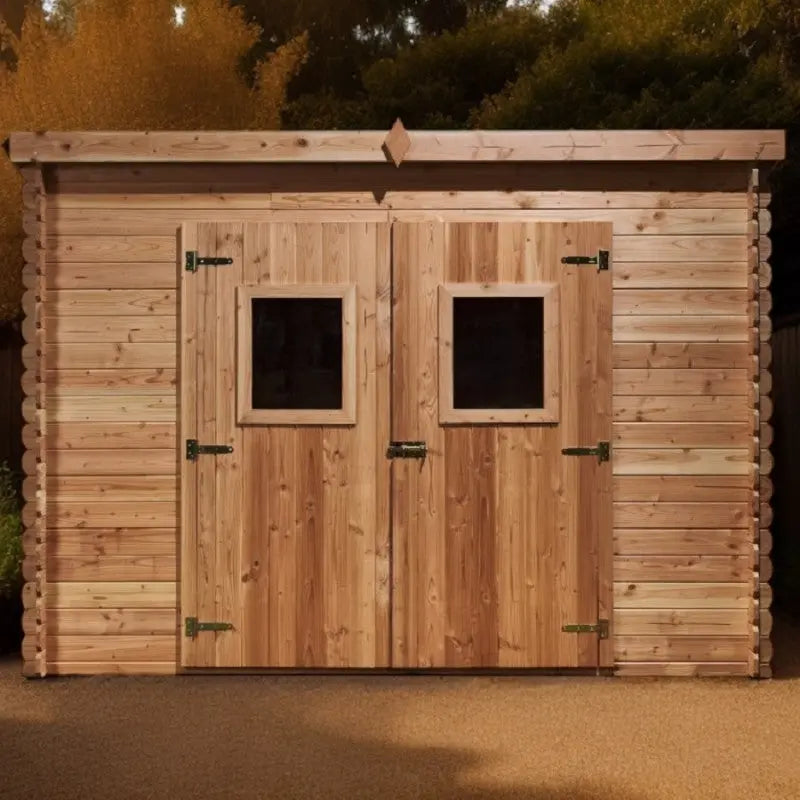 Abri toit monopente en douglas DALMAT 5,2m² madriers 20mm + couverture Onduline - HABRITA Ma boutique