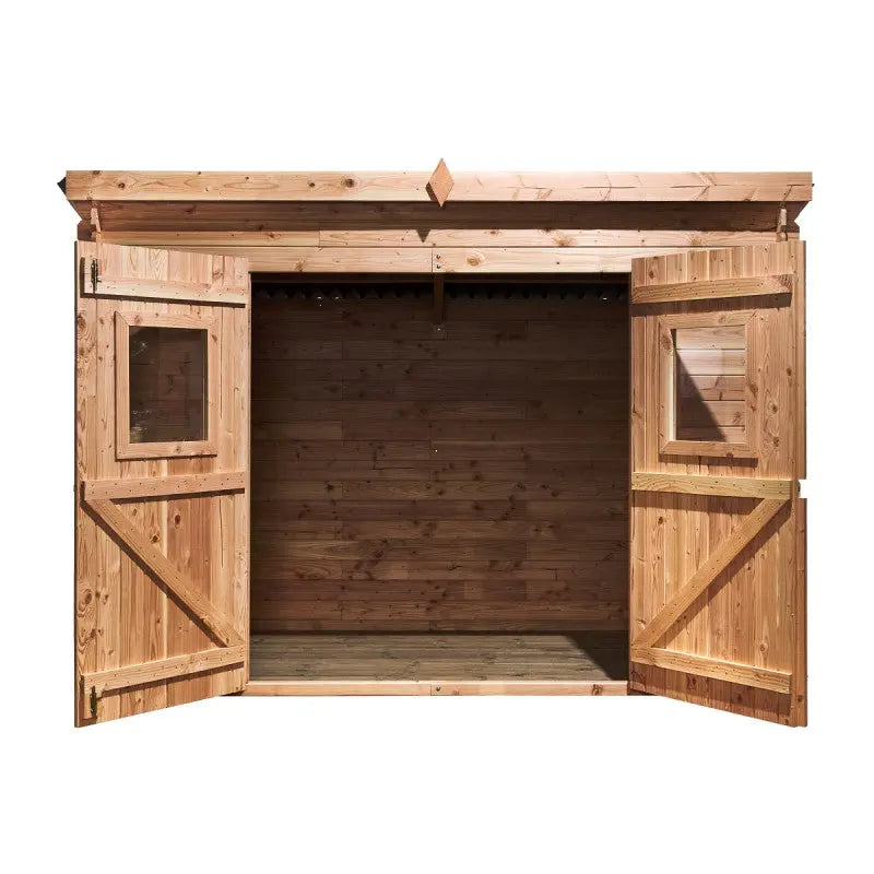 Abri toit monopente en douglas DALMAT 5,2m² madriers 20mm + couverture Onduline - HABRITA Ma boutique