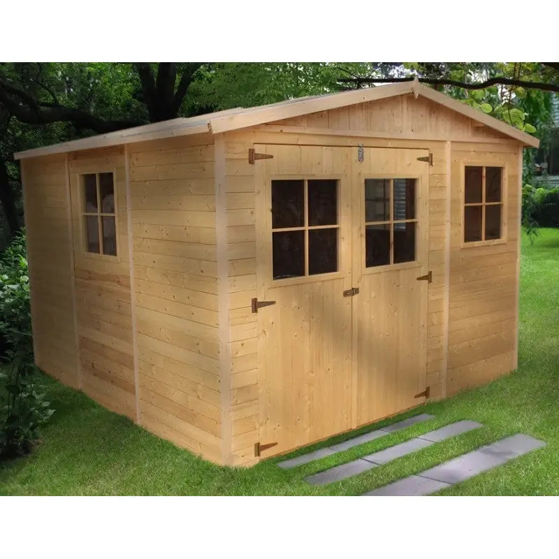 Abri de jardin en panneaux 17mm - 303x297cm - avec plancher - Timbela Ma boutique